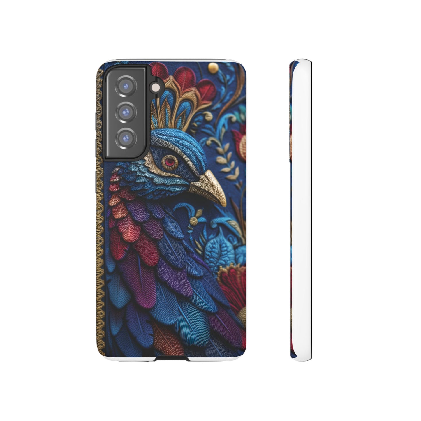 Paon Royal : Broderie de Luxe et Plumes Précieuses