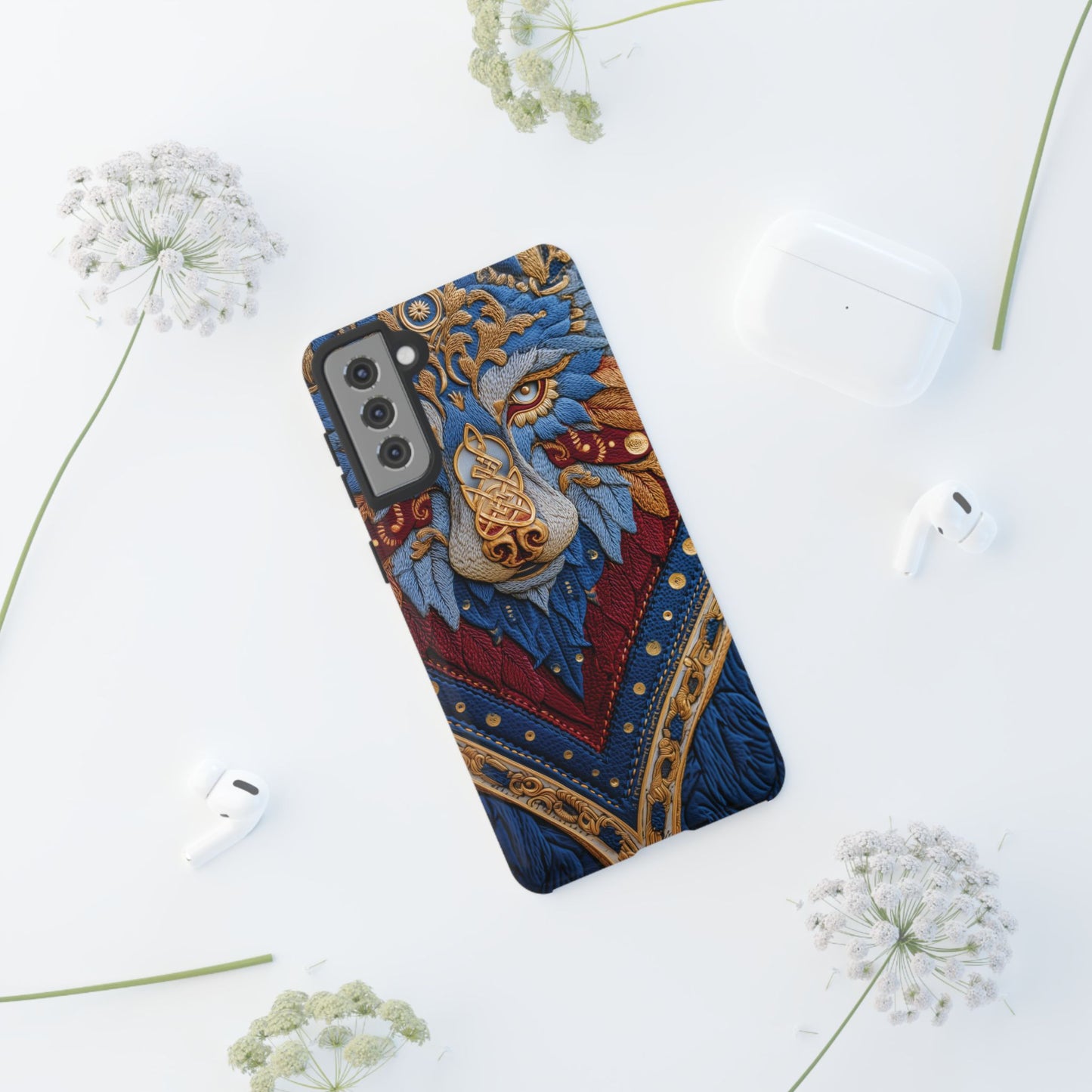 Loup des Glaces : Ornements Baroques et Fourrure Bleue