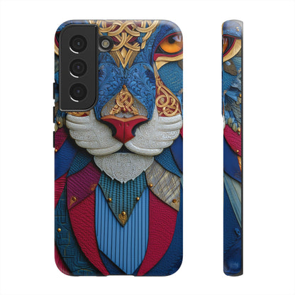 Chat Sacré : Masque Celtique en Cuir et Or