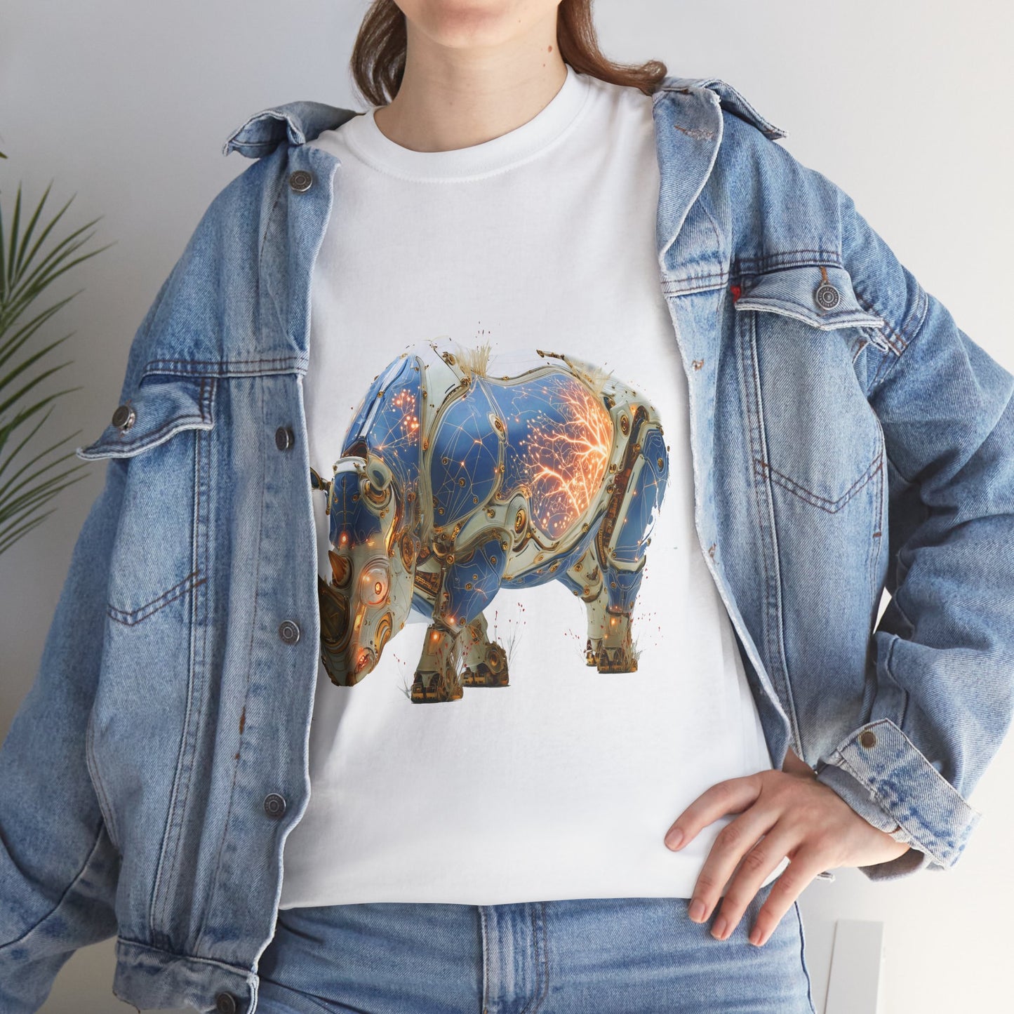 Rhinocéros Cyborg Majestueux : Art Numérique Futuriste