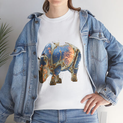 Rhinocéros Cyborg Majestueux : Art Numérique Futuriste