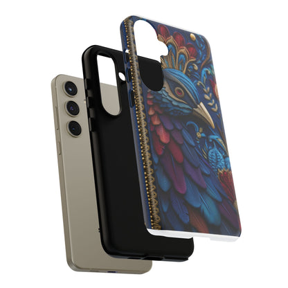 Paon Royal : Broderie de Luxe et Plumes Précieuses