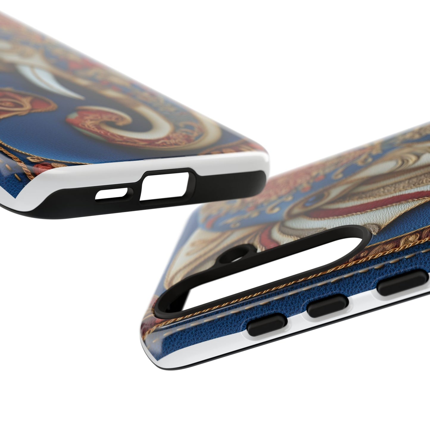 Éléphant Ornemental : Broderie Paisley et Cuir