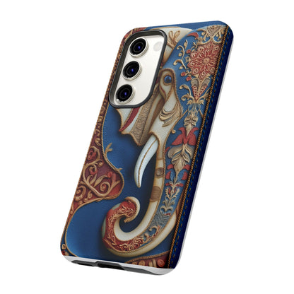 Éléphant Ornemental : Broderie Paisley et Cuir