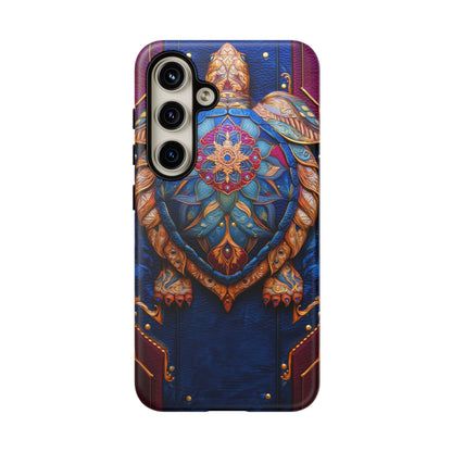 Tortue de Sagesse : Mandala Ornemental sur Cuir
