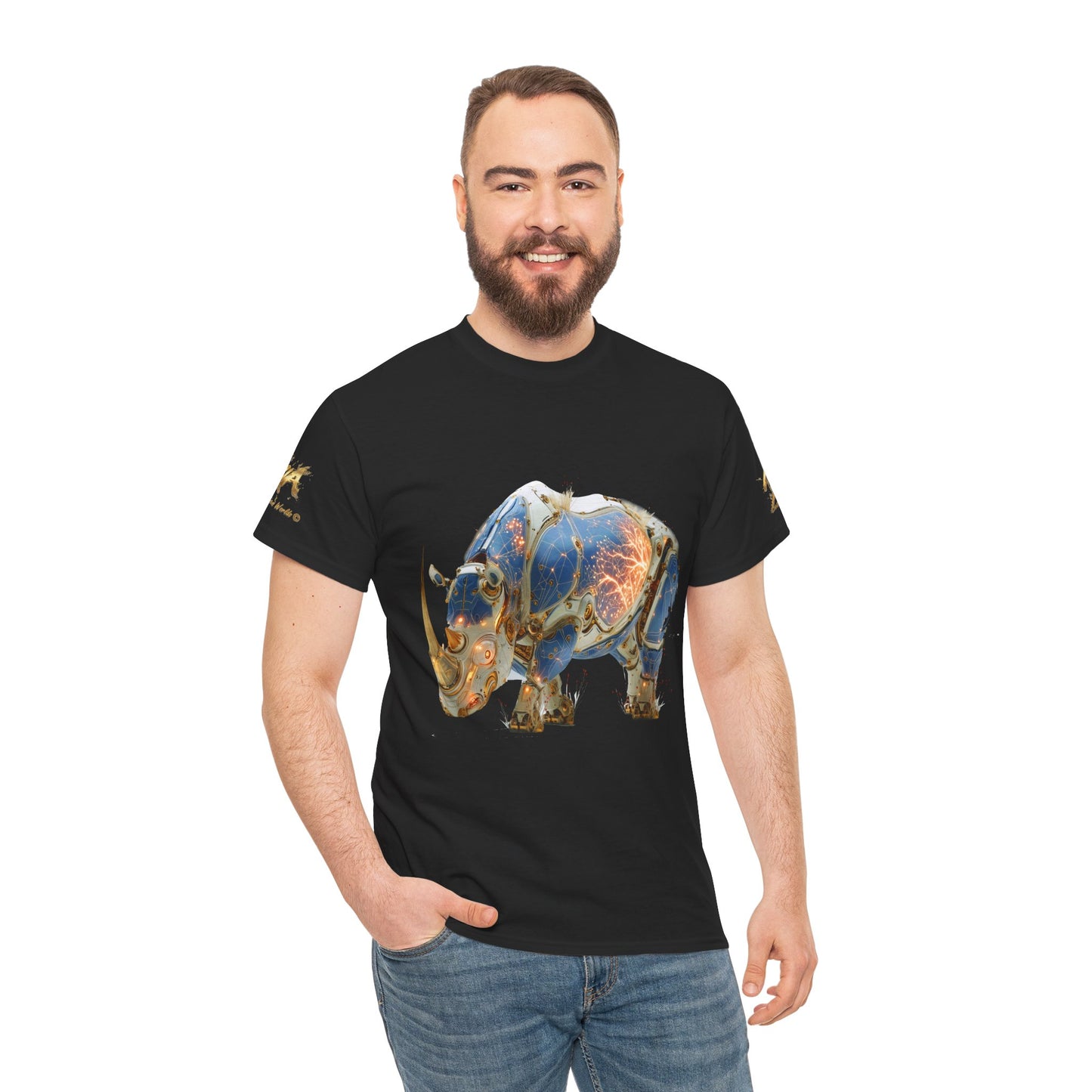 Rhinocéros Cyborg Majestueux : Art Numérique Futuriste