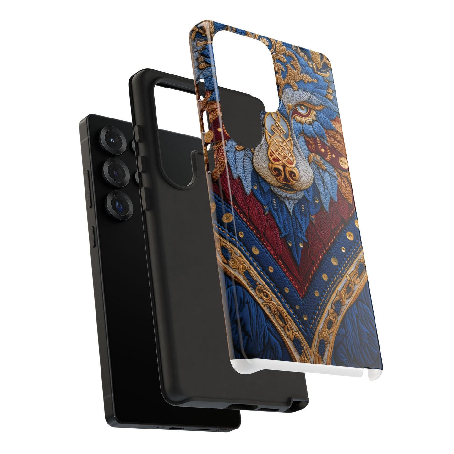 Loup des Glaces : Ornements Baroques et Fourrure Bleue