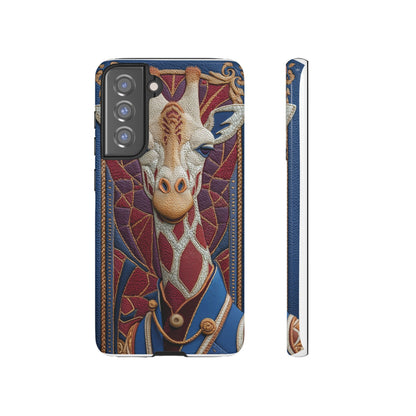 Girafe Aristocrate : Mosaïque de Cuir et Broderie