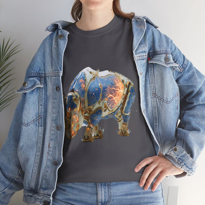 Rhinocéros Cyborg Majestueux : Art Numérique Futuriste