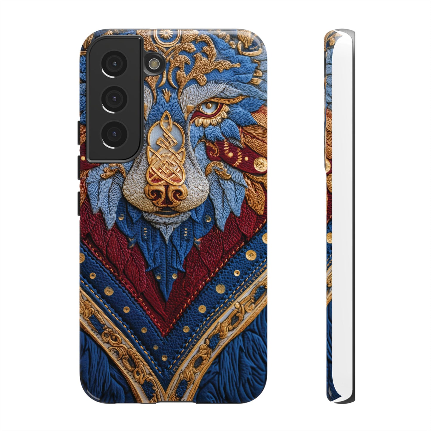 Loup des Glaces : Ornements Baroques et Fourrure Bleue