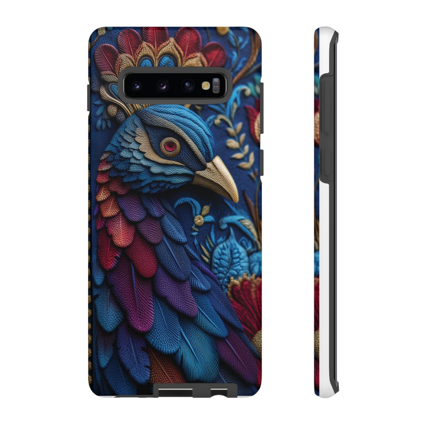 Paon Royal : Broderie de Luxe et Plumes Précieuses