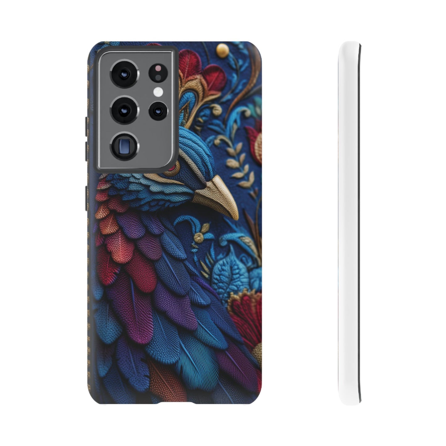 Paon Royal : Broderie de Luxe et Plumes Précieuses