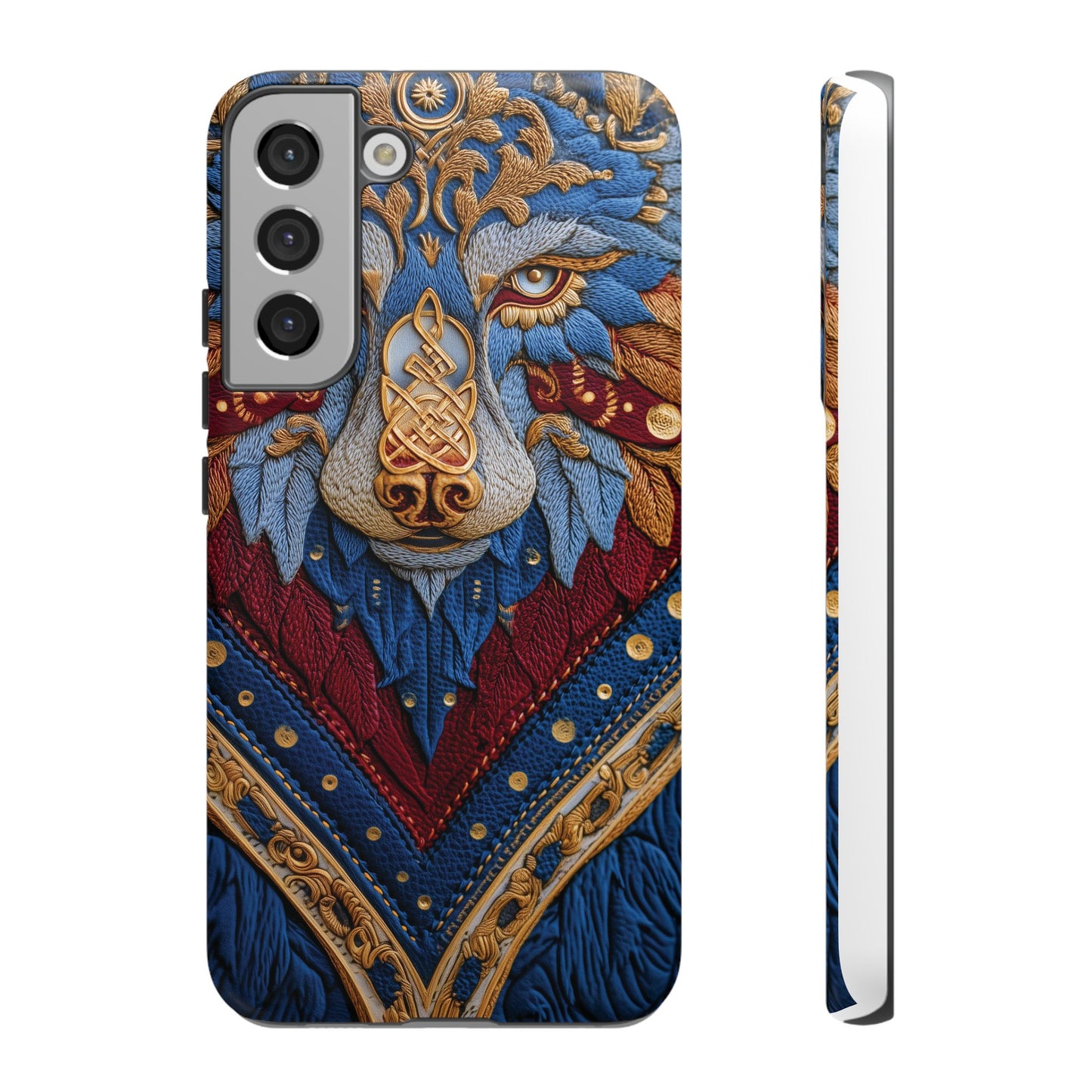 Loup des Glaces : Ornements Baroques et Fourrure Bleue