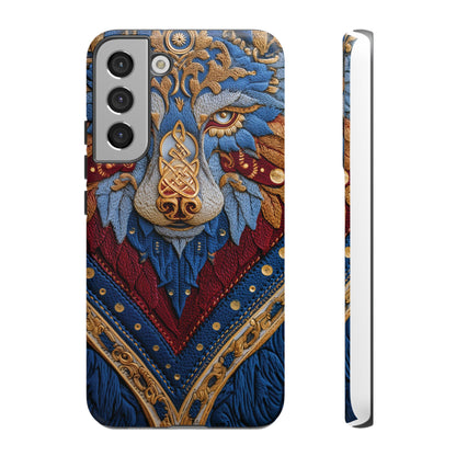 Loup des Glaces : Ornements Baroques et Fourrure Bleue