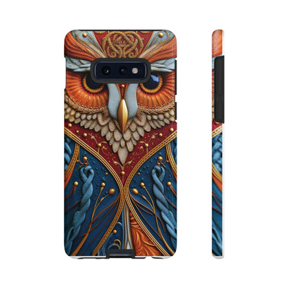 Hibou Royal : Art Textile Brodé et Cuir