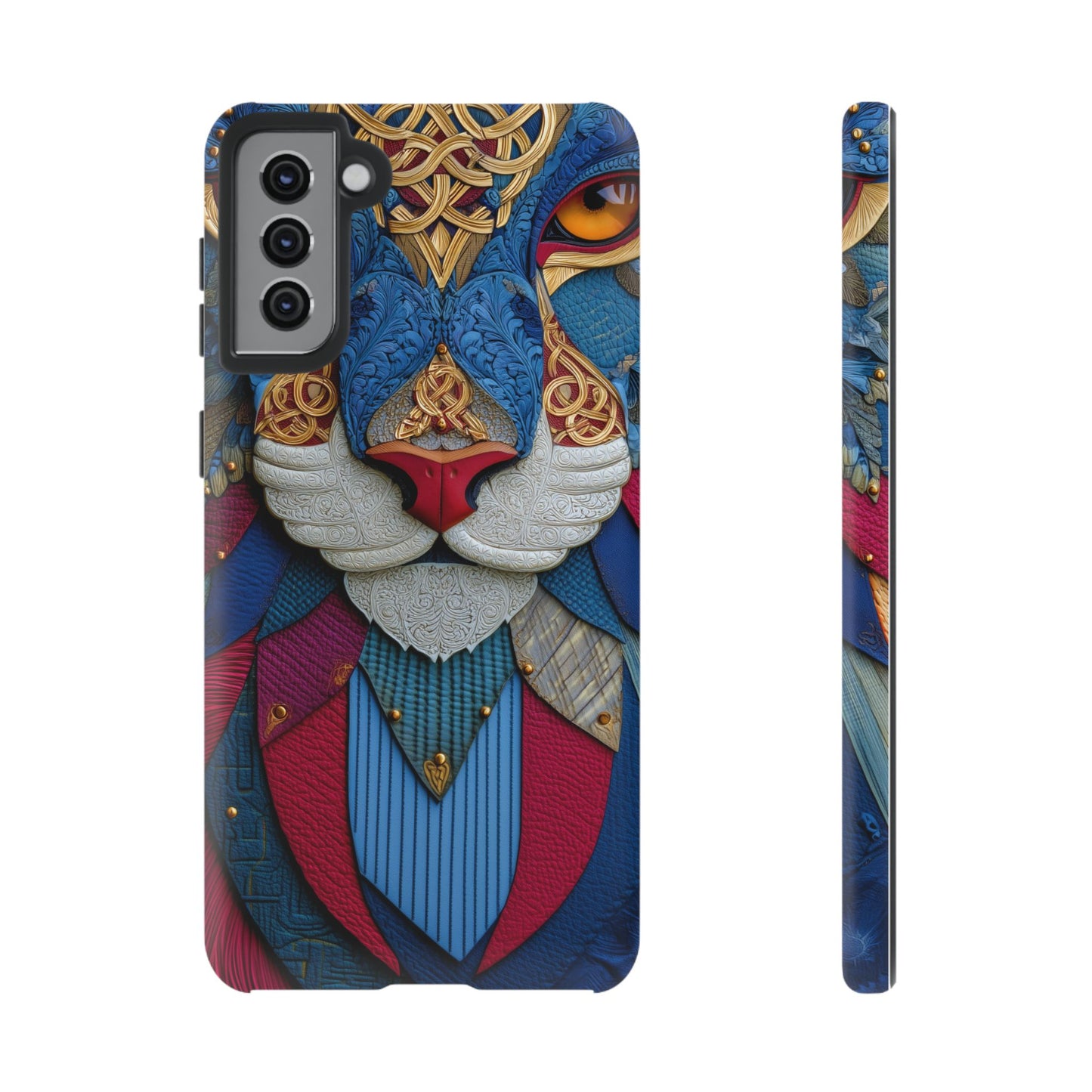 Chat Sacré : Masque Celtique en Cuir et Or