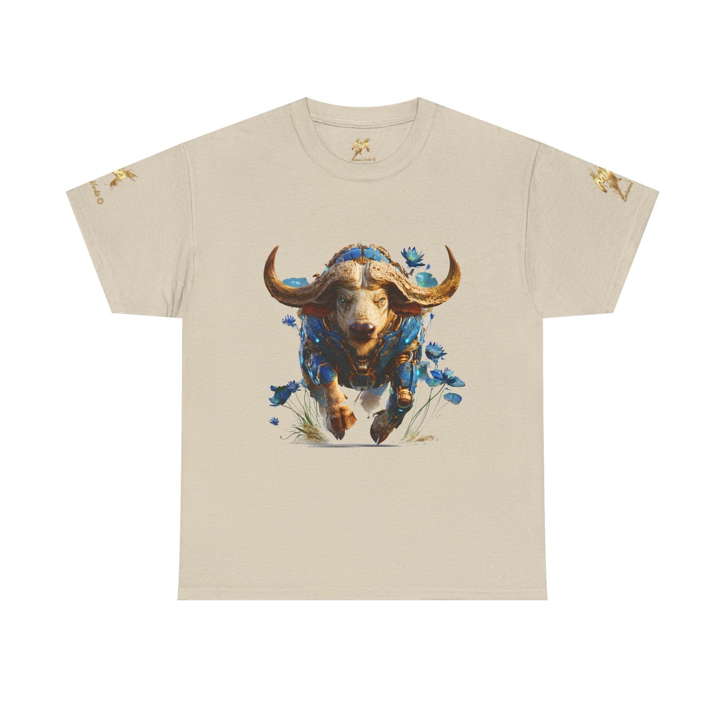 Buffle Cyber-Armure Bleu Royal : Force et Majesté Futuriste