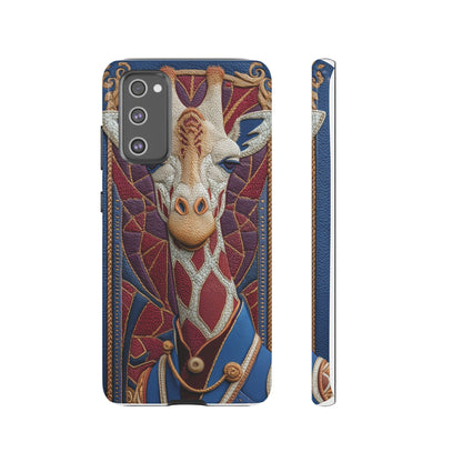 Girafe Aristocrate : Mosaïque de Cuir et Broderie