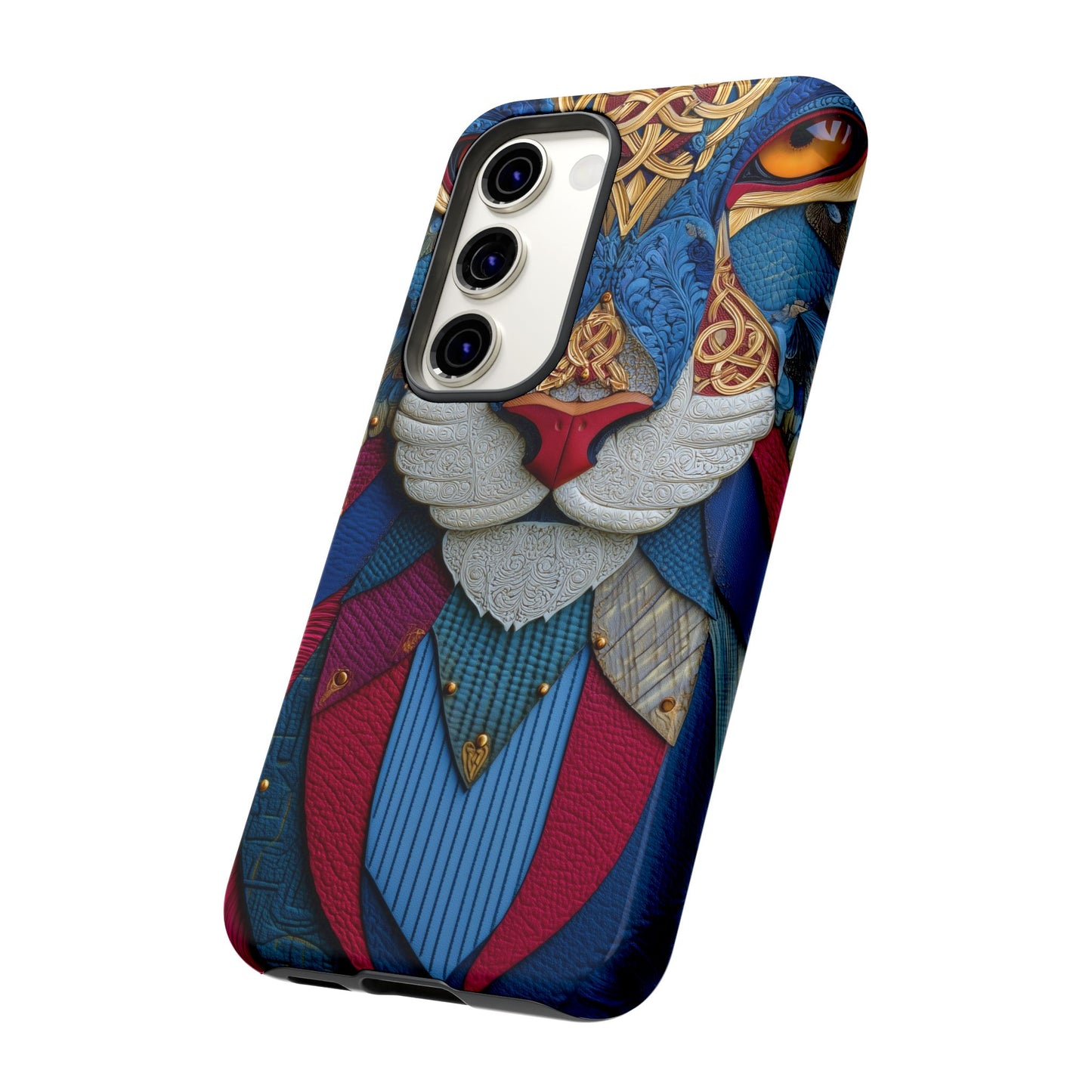 Chat Sacré : Masque Celtique en Cuir et Or