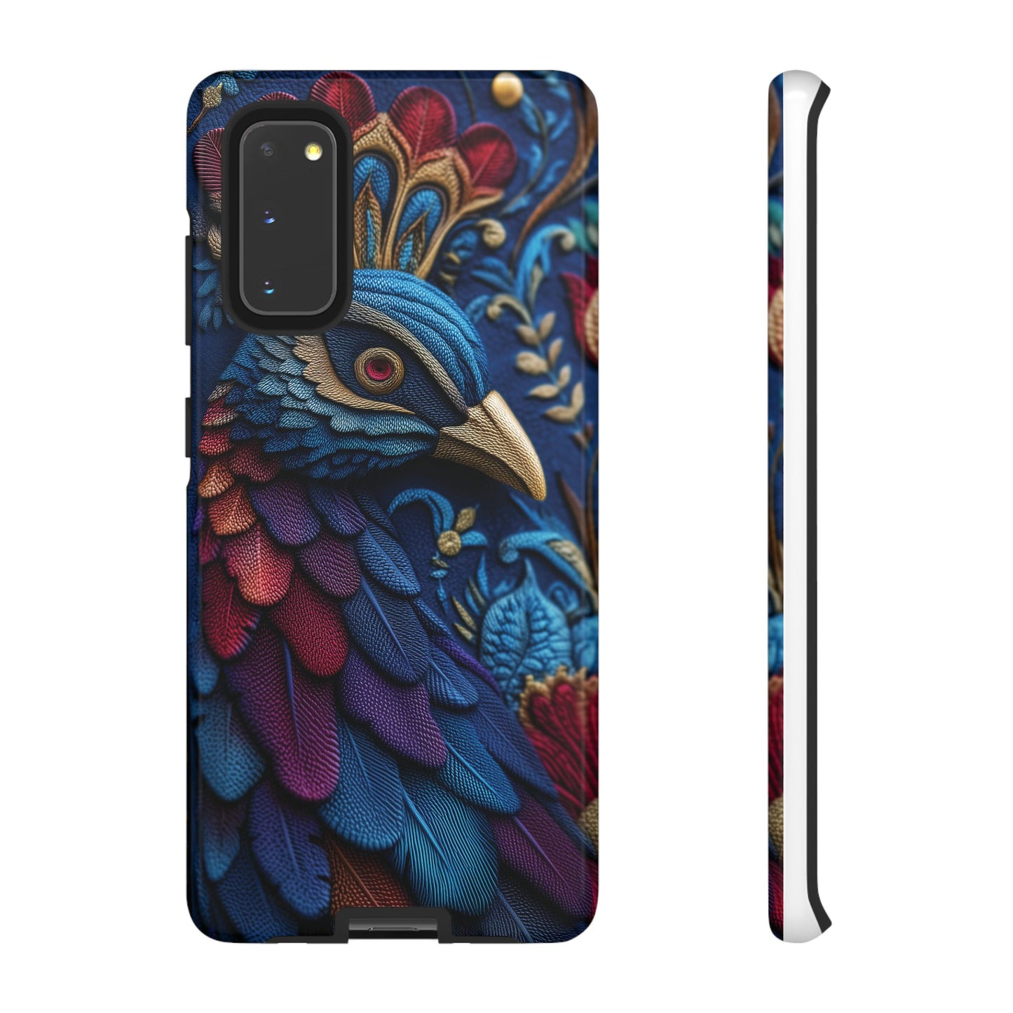 Paon Royal : Broderie de Luxe et Plumes Précieuses