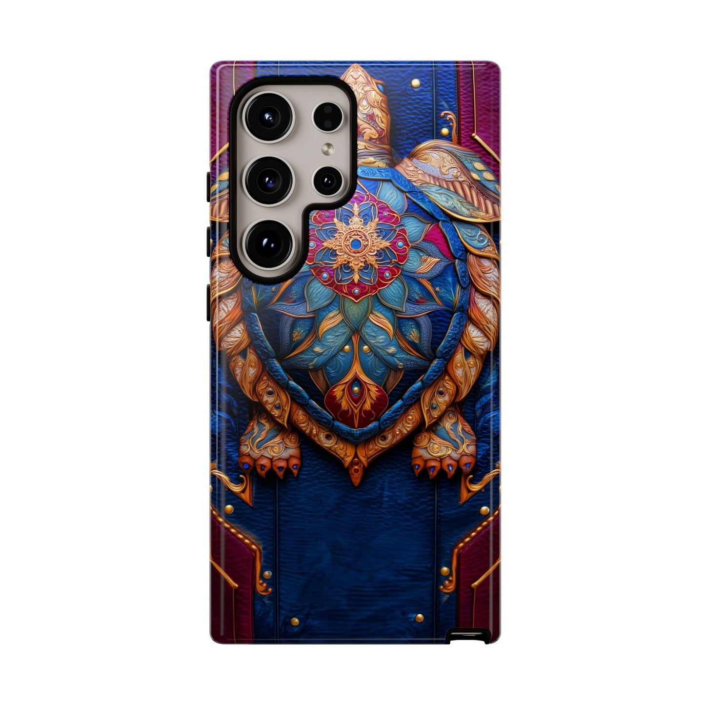 Tortue de Sagesse : Mandala Ornemental sur Cuir