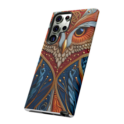 Hibou Royal : Art Textile Brodé et Cuir
