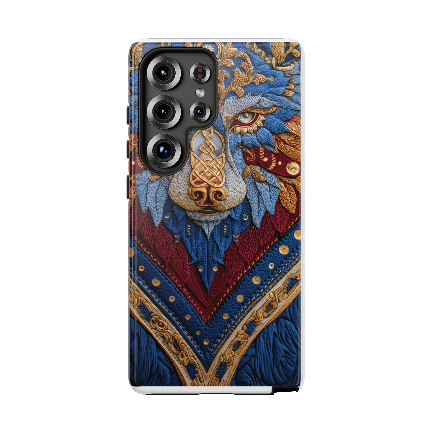 Loup des Glaces : Ornements Baroques et Fourrure Bleue