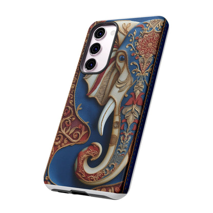 Éléphant Ornemental : Broderie Paisley et Cuir