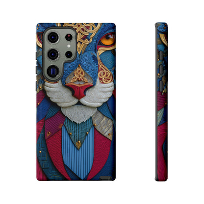 Chat Sacré : Masque Celtique en Cuir et Or