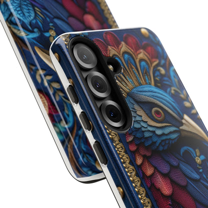 Paon Royal : Broderie de Luxe et Plumes Précieuses