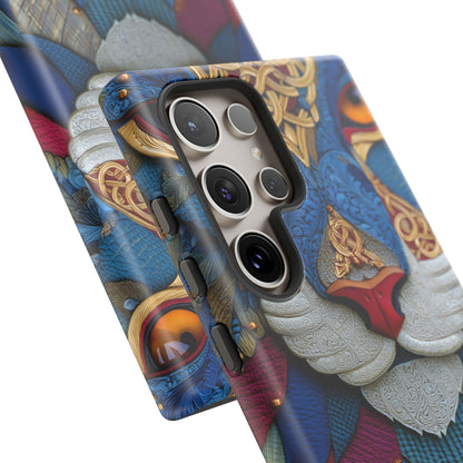 Chat Sacré : Masque Celtique en Cuir et Or