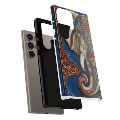 Éléphant Ornemental : Broderie Paisley et Cuir