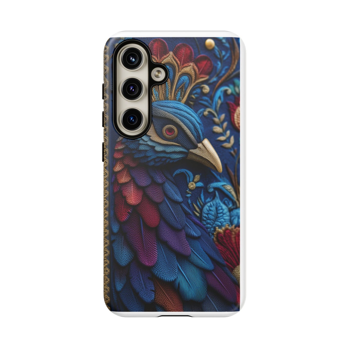 Paon Royal : Broderie de Luxe et Plumes Précieuses