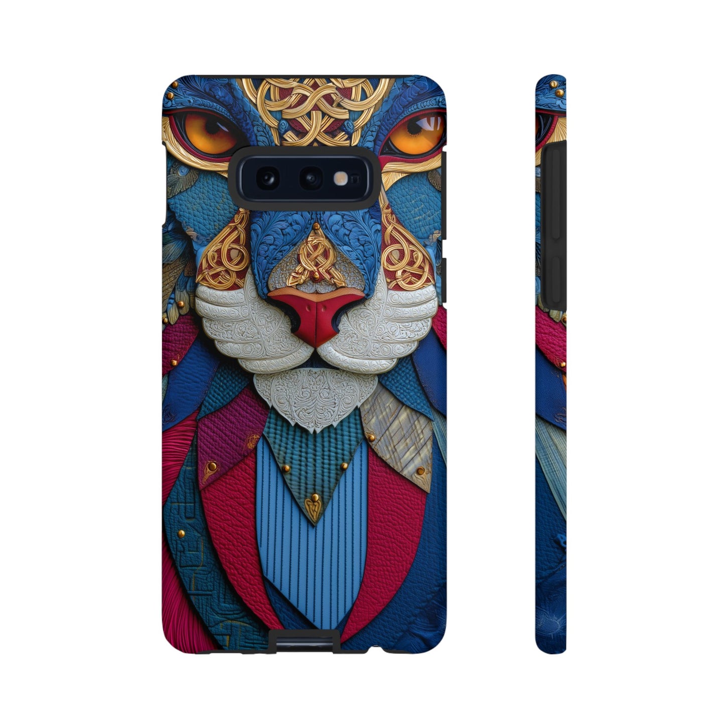 Chat Sacré : Masque Celtique en Cuir et Or