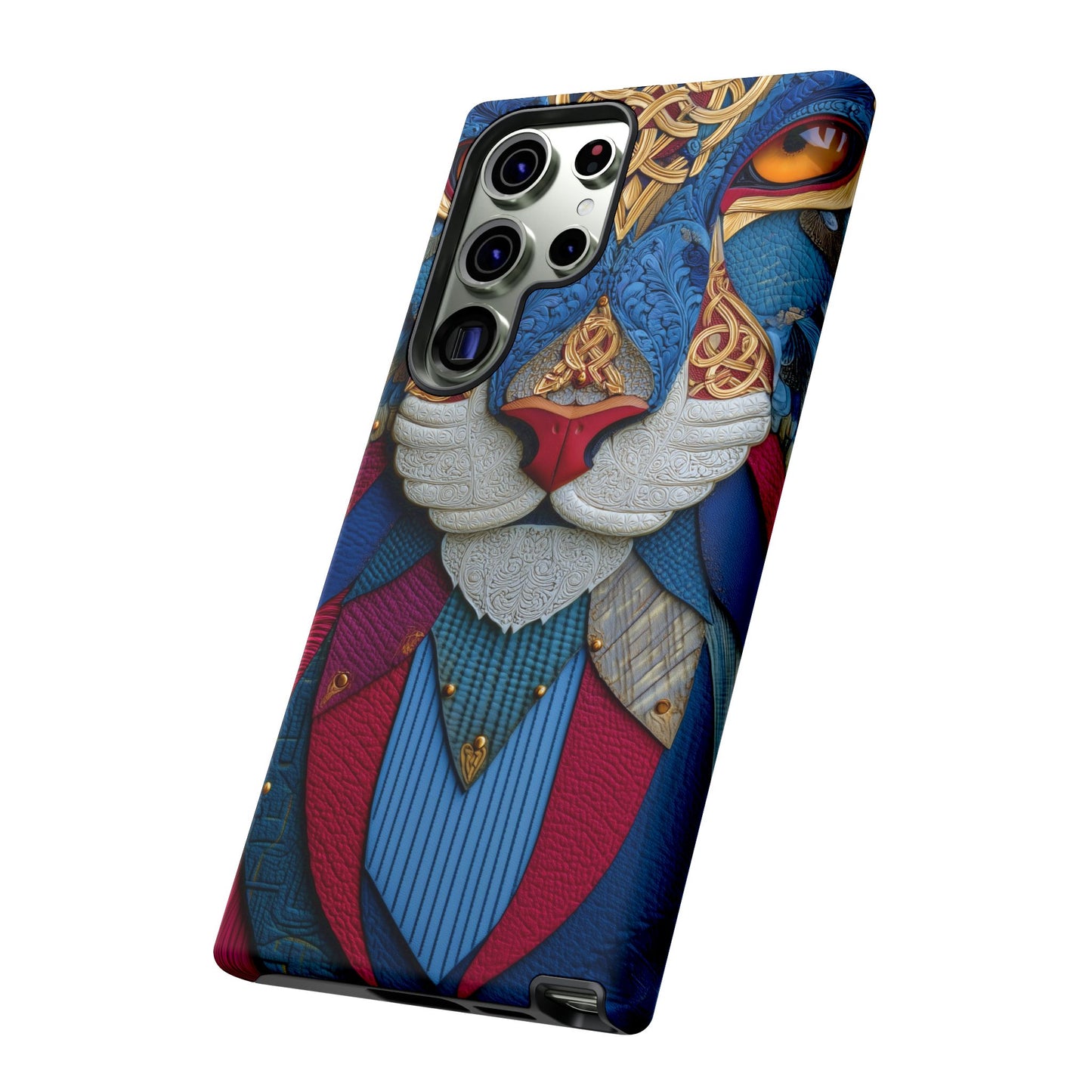 Chat Sacré : Masque Celtique en Cuir et Or