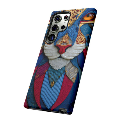 Chat Sacré : Masque Celtique en Cuir et Or