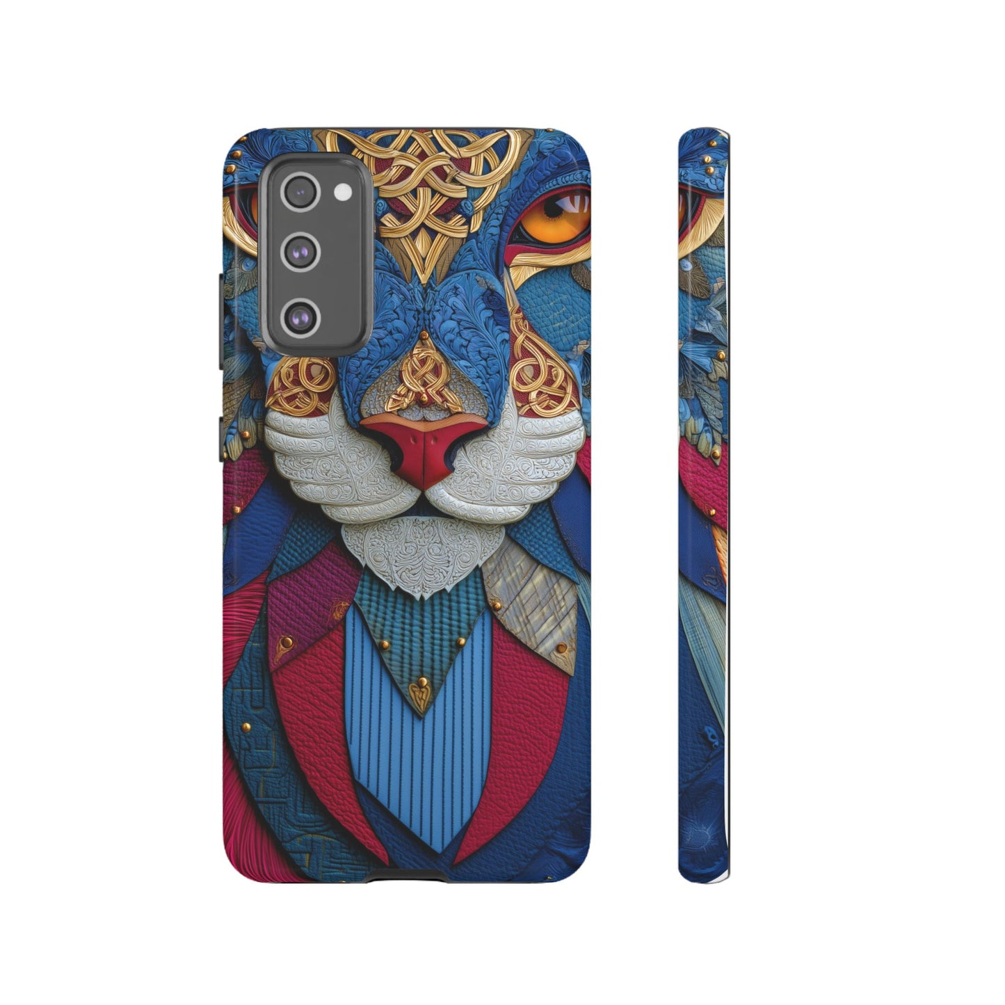 Chat Sacré : Masque Celtique en Cuir et Or