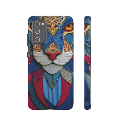 Chat Sacré : Masque Celtique en Cuir et Or