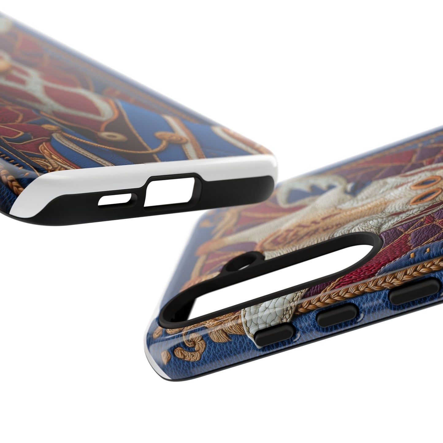 Girafe Aristocrate : Mosaïque de Cuir et Broderie