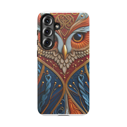 Hibou Royal : Art Textile Brodé et Cuir
