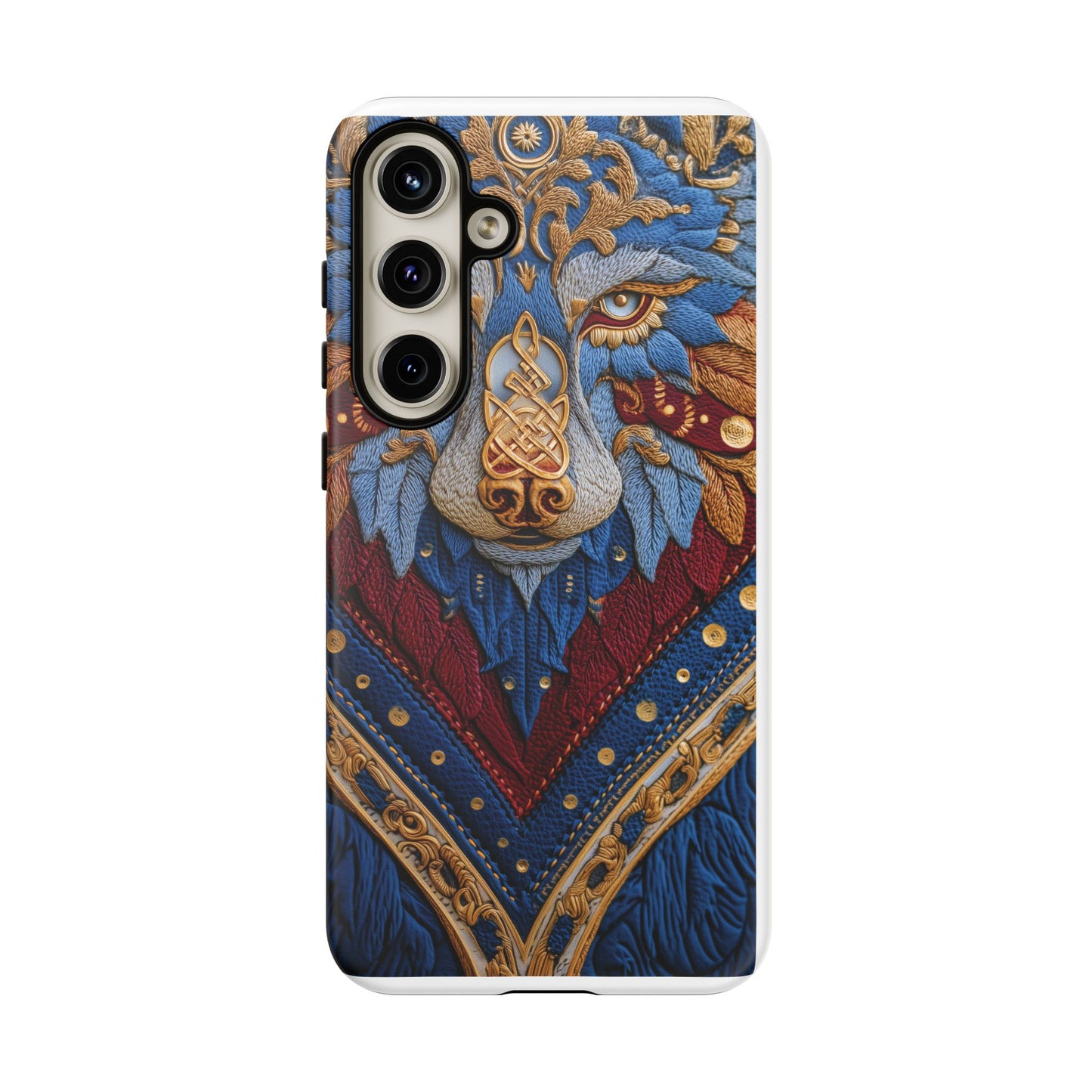 Loup des Glaces : Ornements Baroques et Fourrure Bleue