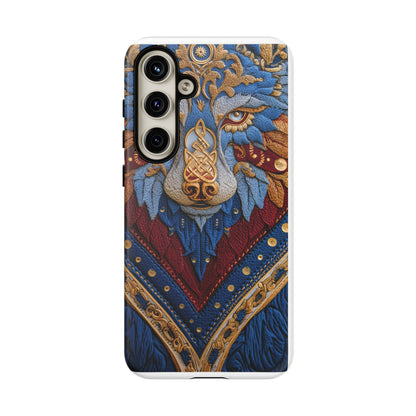 Loup des Glaces : Ornements Baroques et Fourrure Bleue