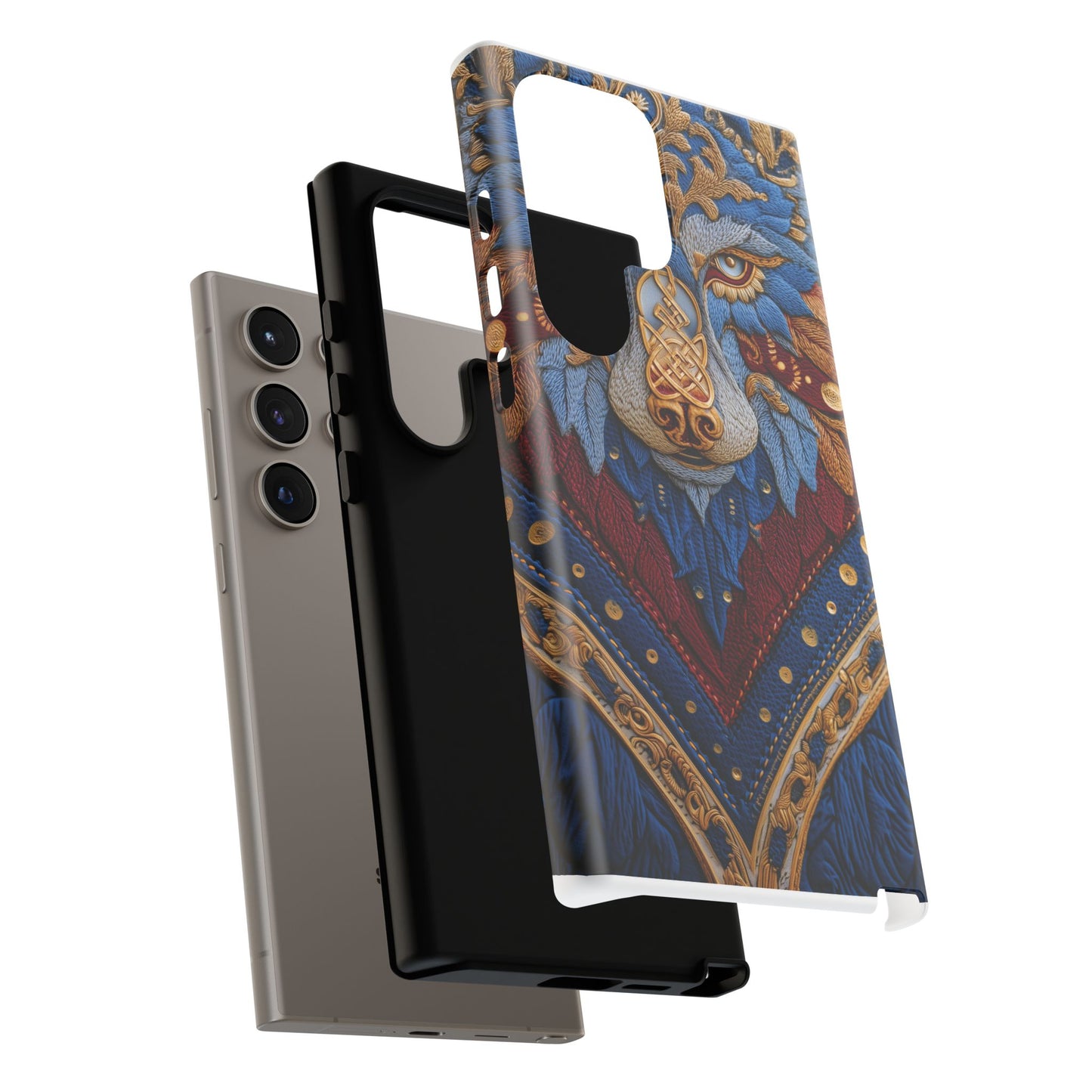 Loup des Glaces : Ornements Baroques et Fourrure Bleue