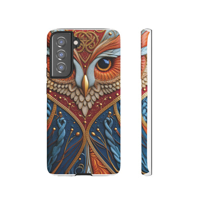 Hibou Royal : Art Textile Brodé et Cuir