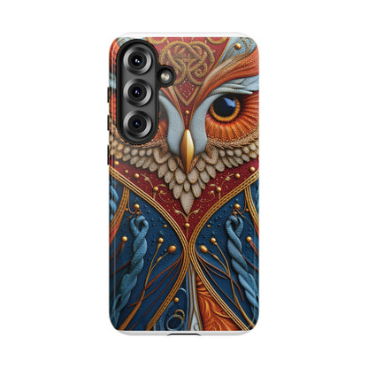 Hibou Royal : Art Textile Brodé et Cuir