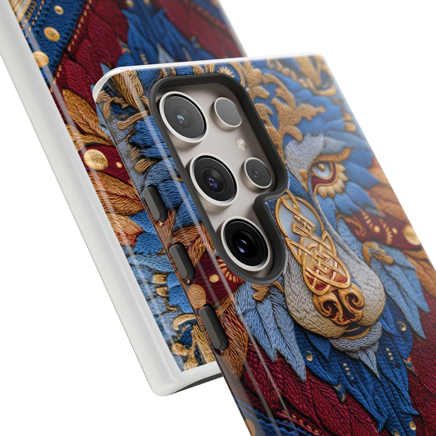 Loup des Glaces : Ornements Baroques et Fourrure Bleue