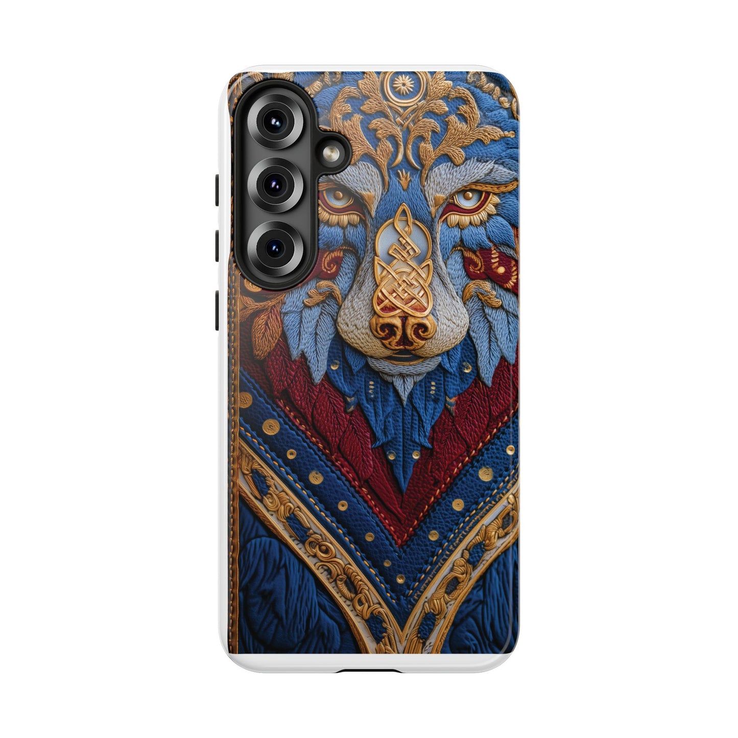 Loup des Glaces : Ornements Baroques et Fourrure Bleue