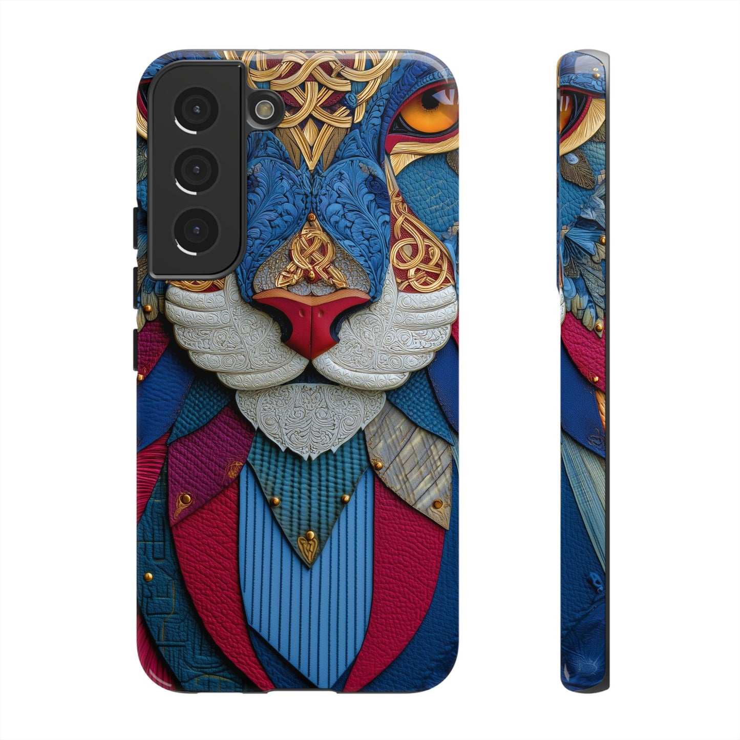 Chat Sacré : Masque Celtique en Cuir et Or