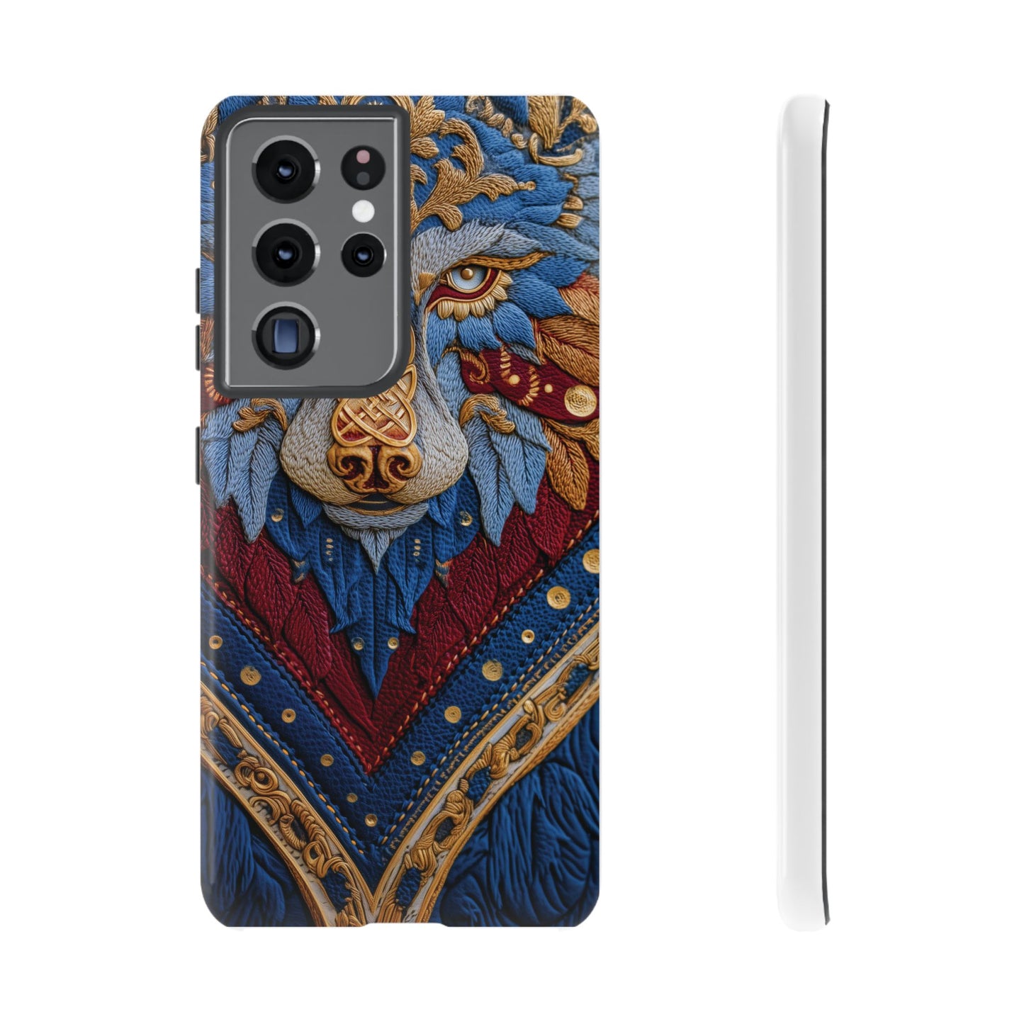 Loup des Glaces : Ornements Baroques et Fourrure Bleue