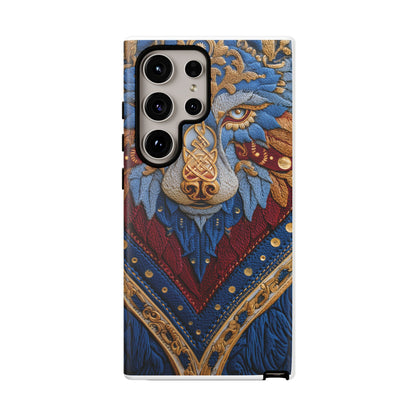 Loup des Glaces : Ornements Baroques et Fourrure Bleue